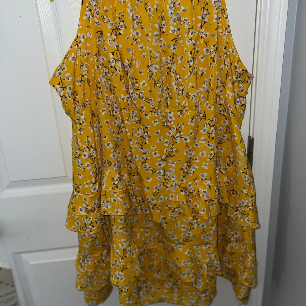 Yellow Floral BooHoo Dress Size 20